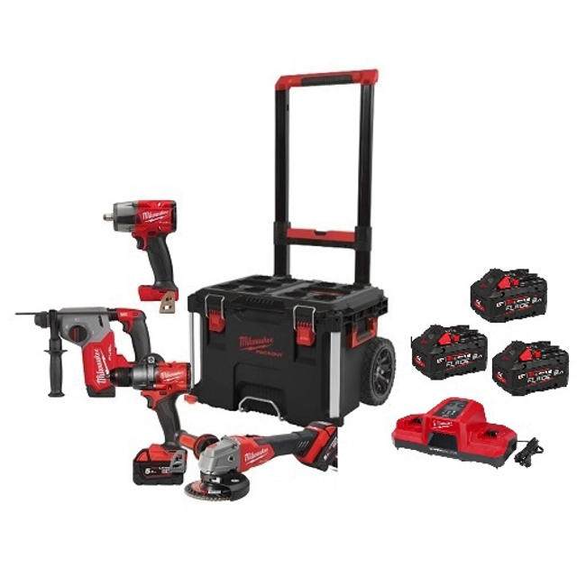 Vendita online KIT M18 Forge Trapano+ Tassell.+ Smerigl.+ Avvitat. M18FPP4HF-803P